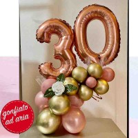 centrotavola numero 30 rosa gold