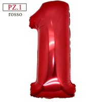 palloncino numero 1 rosso maxi