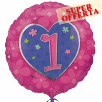 palloncino 1 anno fiori offerta