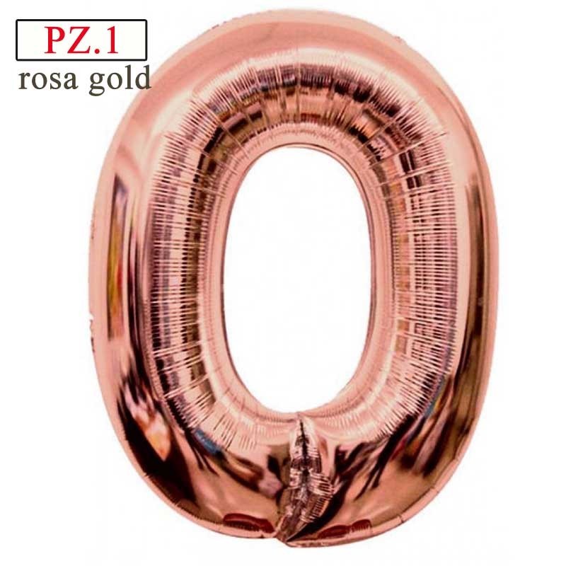 palloncino numerone 0 maxi rosa gold