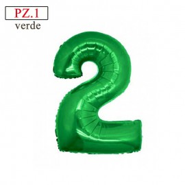 palloncino a forma di numero 2 verde cm35