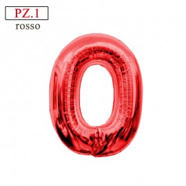 palloncino numero 0 rosso medio mylar