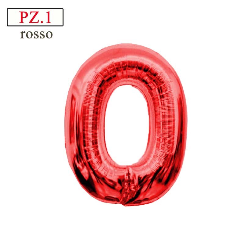 palloncino numero 0 rosso medio mylar
