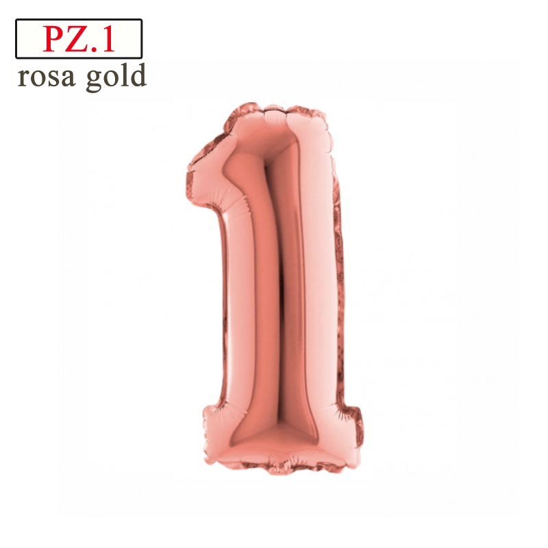 palloncino numero 1 rosa gold
