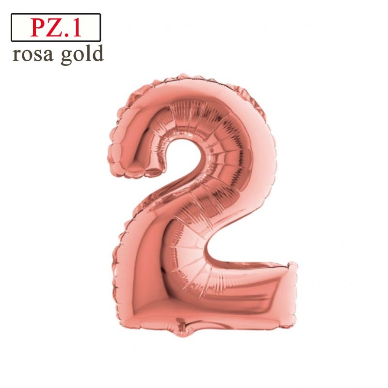 palloncino numero 2 rosa gold misura media
