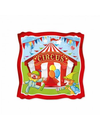 piatto quadrato torta tema circo