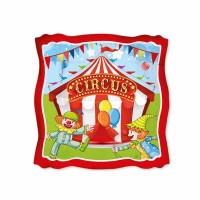 piatto quadrato torta tema circo