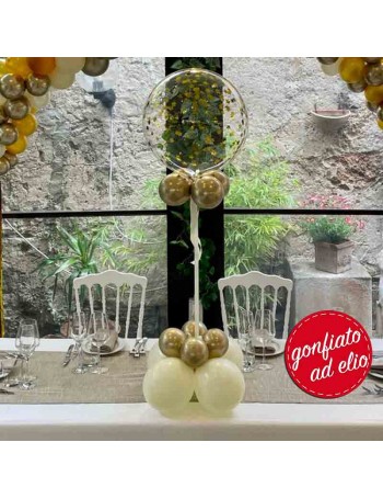 palloncino centrotavola bubble oro ad elio