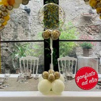 palloncino centrotavola bubble oro ad elio