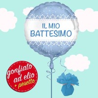 palloncino il mio battesimo ad elio celeste