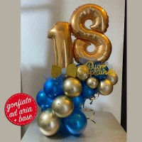 centrotavola numero 18 oro e blu