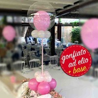 centrotavola bubble ad elio rosa battesimo