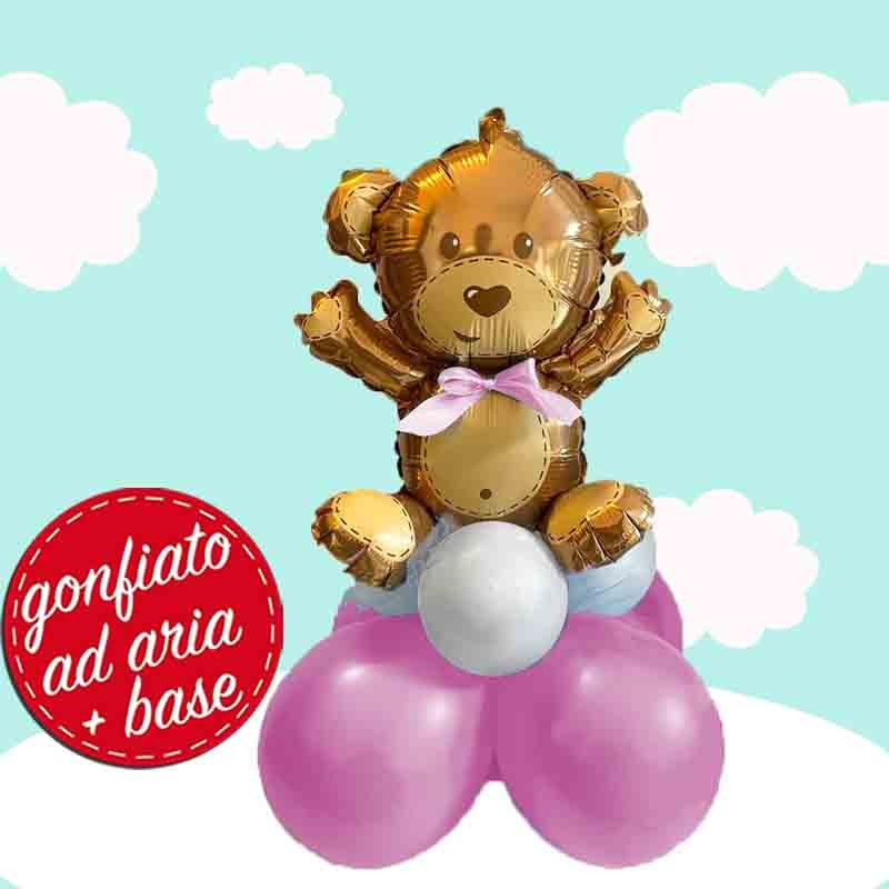 centrotavola rosa palloncino orsacchiotto