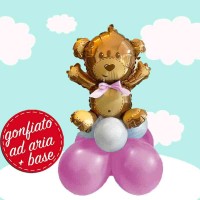 centrotavola rosa palloncino orsacchiotto