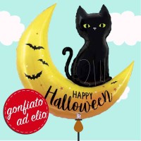 palloncino gatto nero Halloween ad elio