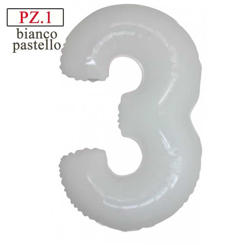 palloncino numerone 3 bianco maxi