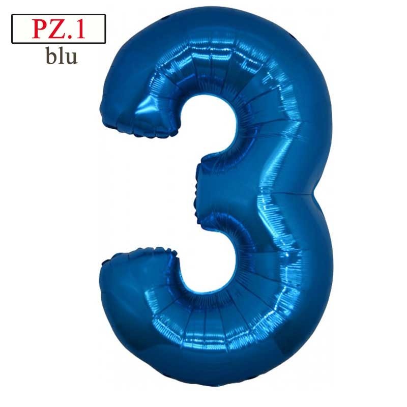 palloncino numerone 3 blu maxi