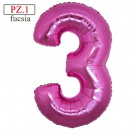 palloncino numerone 3 fucsia maxi