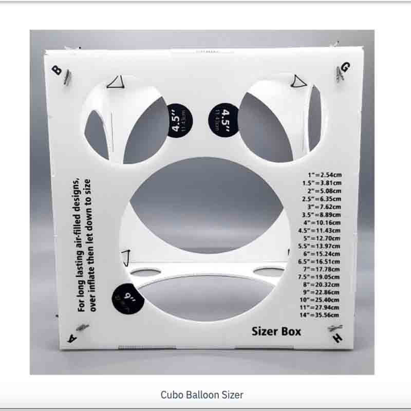 cubo per misurare i palloncini