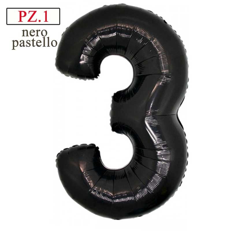 palloncino numerone 3 nero maxi