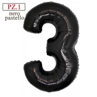 palloncino numerone 3 nero maxi