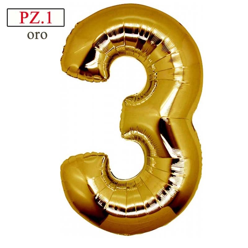 palloncino numerone 3 oro maxi