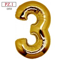 palloncino numerone 3 oro maxi