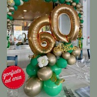 centrotavola numero 60 oro con farfalle