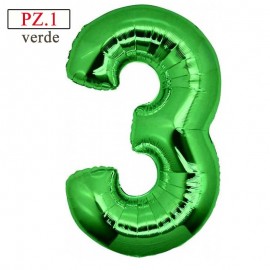 palloncino numerone 3 verde maxi
