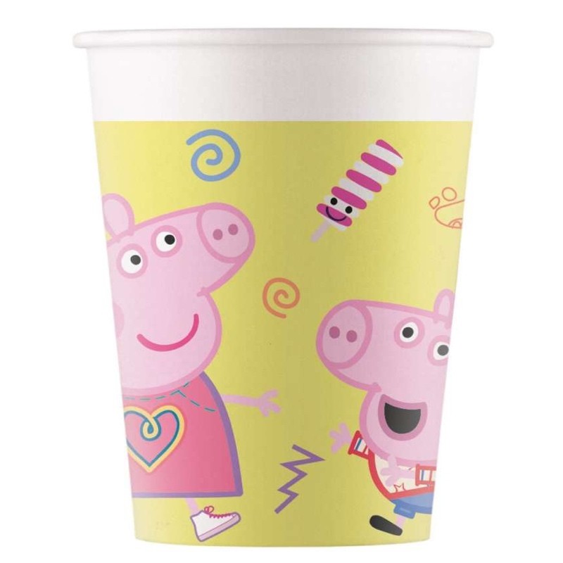 bicchieri peppa pig messy cartoncino