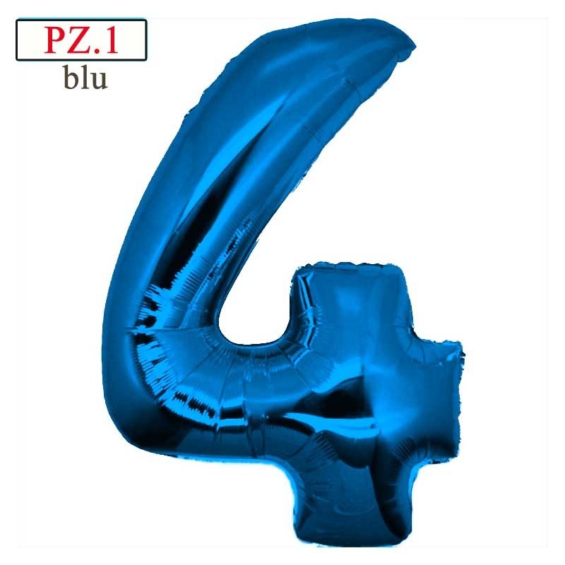 palloncino numero 4 blu maxi