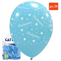 20 palloncini battesimo celeste