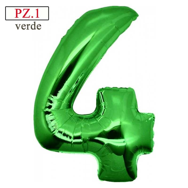 palloncino numero 4 verde maxi