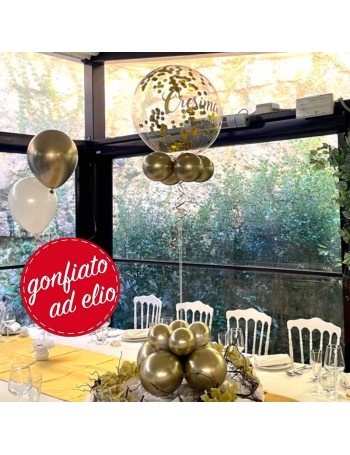 palloncino cresima centrotavola bubble oro ad elio