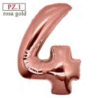 palloncino numero 4 rosa gold maxi