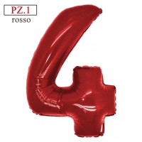 palloncino numero 4 rosso maxi