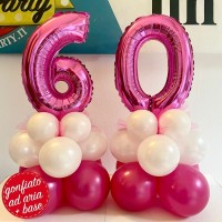 centrotavola numero 60 fucsia