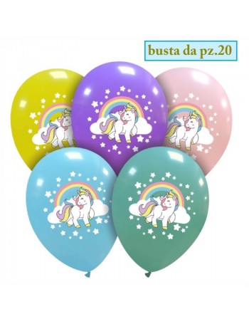 20 palloncini lattice stampa unicorno