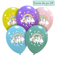 20 palloncini lattice stampa unicorno