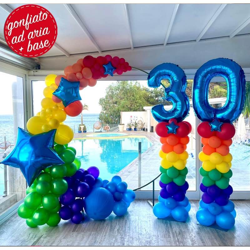 Arco Bolle Arcobaleno Cm.230 con Numerone