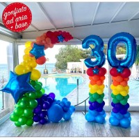 Arco Bolle Arcobaleno Cm.230 con Numerone