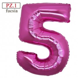 palloncino numerone 5 fucsia maxi