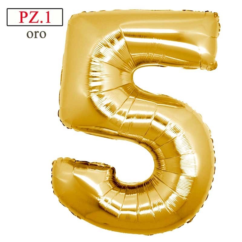 palloncino numerone 5 oro maxi