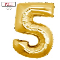 palloncino numerone 5 oro maxi