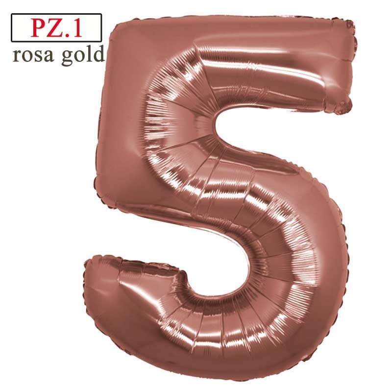 palloncino numerone 5 rosa gold maxi