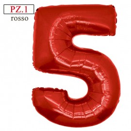 palloncino numerone 5 rosso maxi
