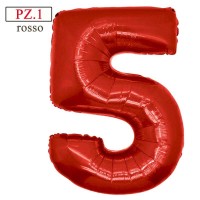 palloncino numerone 5 rosso maxi