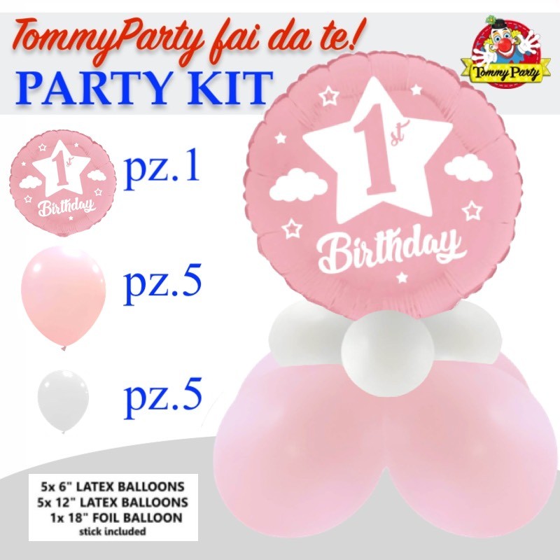 kit palloncini primo compleanno bimba