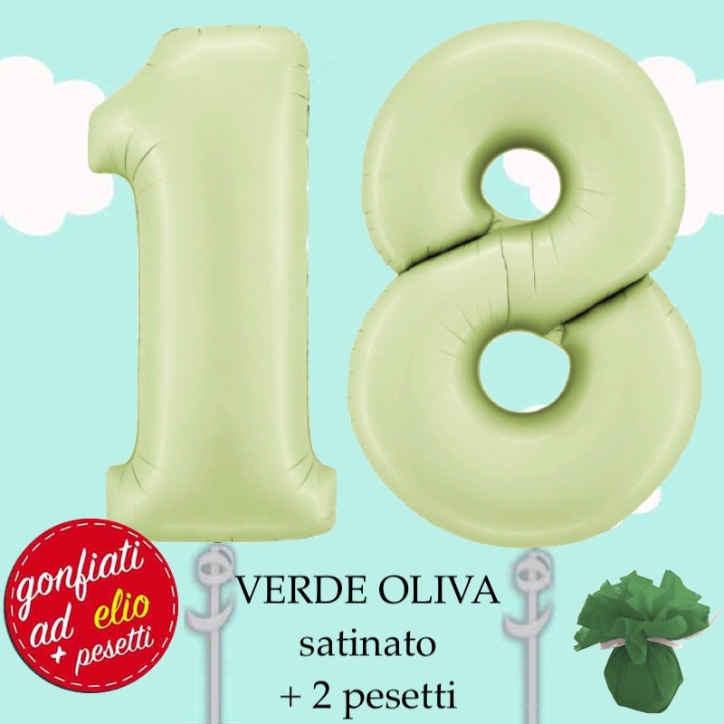 numerone 18 verde oliva satinato ad elio