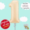palloncino numero 1 nude satinato ad elio cm.100